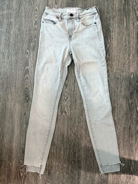 FRAME Le High Skinny Jeans Gray Wash | Size 25 | High Rise Raw Hem